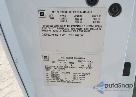 1997 Pontiac Firebird Trans Am из США, поврежденный, VIN 2G2FV22PXV2213842